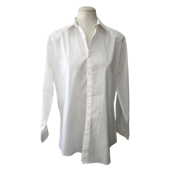 EGARA White Button Down Up Collared Dress Shirt 16 32-33 Men's Extra Slim Fit - Picture 1 of 5